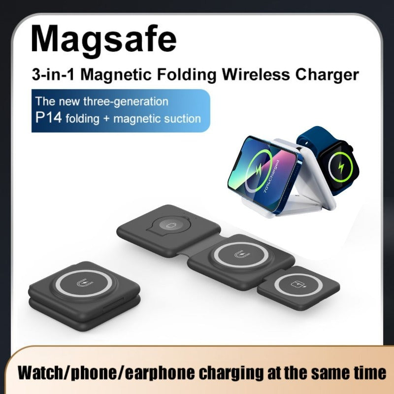 3-in-1 Folding Magnetic Wireless Charger - PEAMANS
