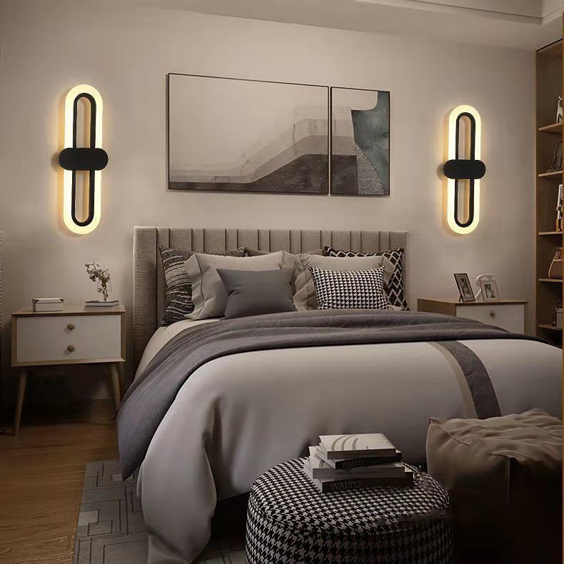 Oval LED Acrylic Bedside Wall Lamp - PEAMANS